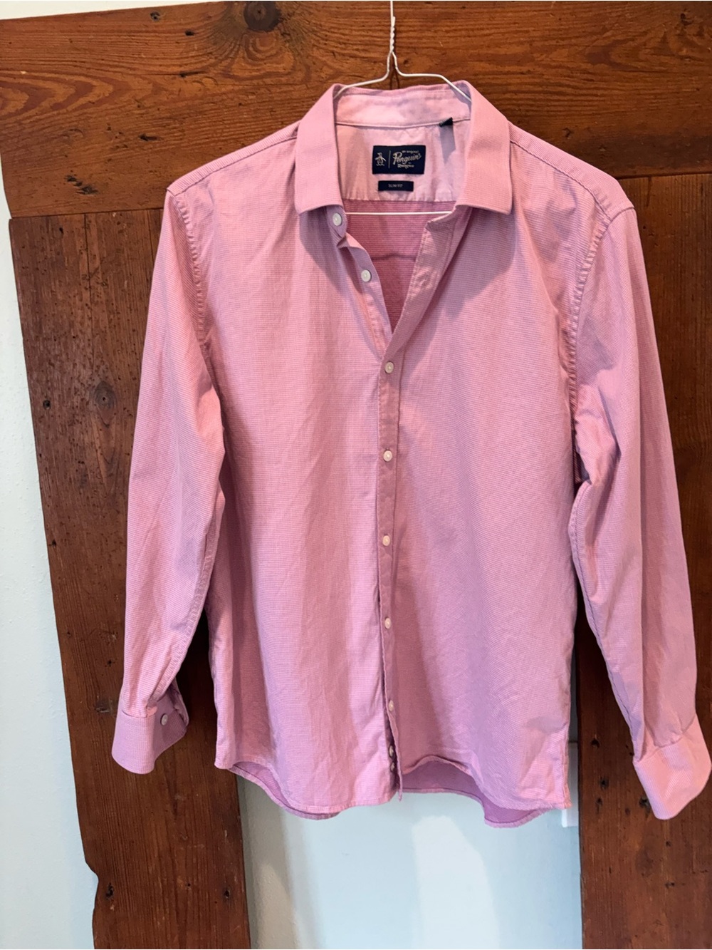 Original Penguin Pink Long-Sleeve Button-Up Dress Shirt